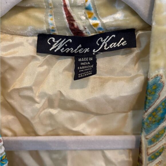 Winter Kate Yello and Green Floral Kimono Jacket - Picture 3 of 4